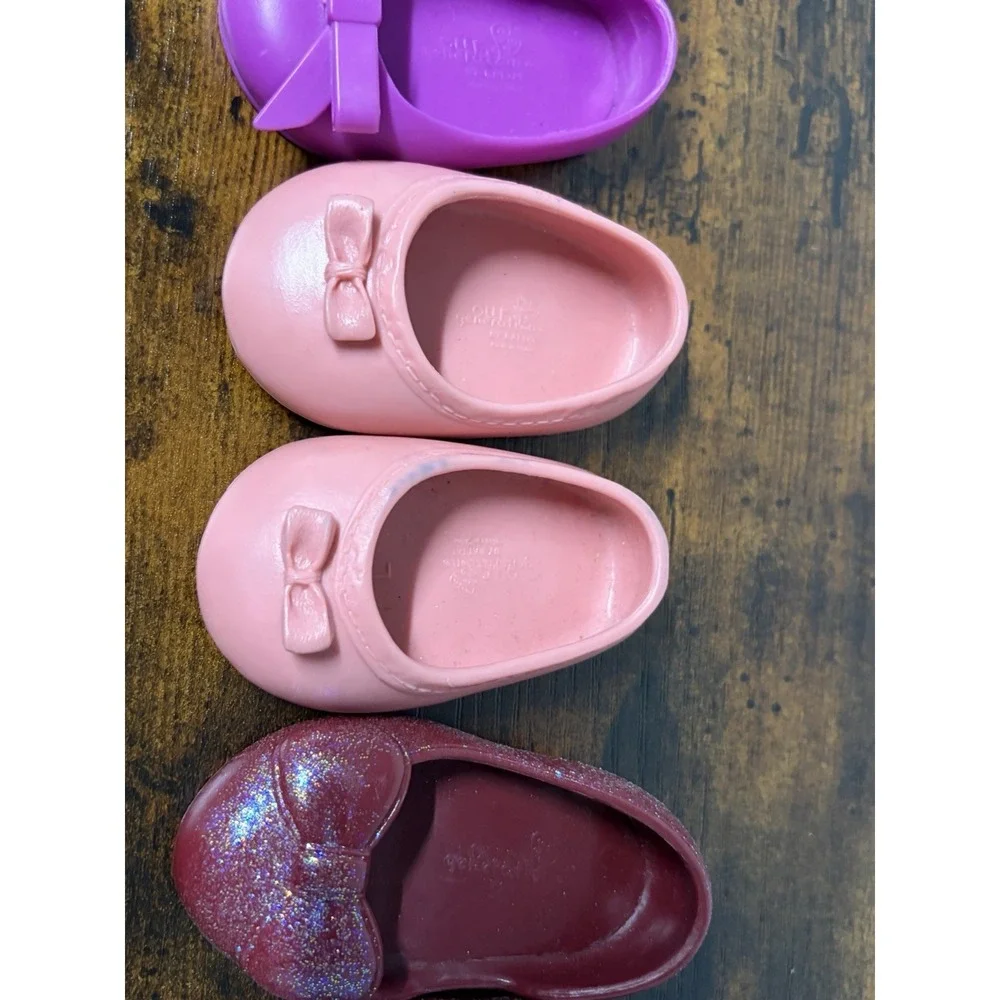 Our Generation Doll Shoes Lot Of 3 Pairs, Slip Ons Flats Purple Pink Mauve